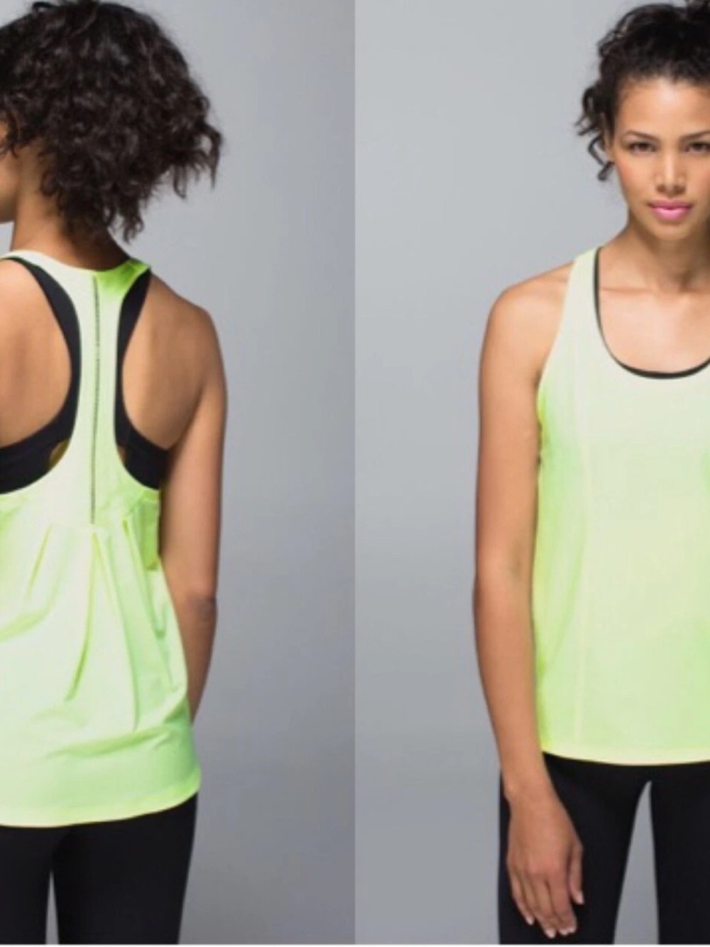 Neon Yellow Racerback Tank Top - Picture 2 of 6